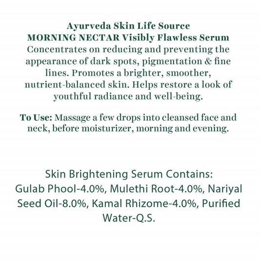Biotique Advanced Ayurveda Bio Morning Nectar Visibly Flawless Serum - Distacart