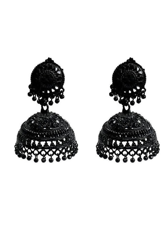 Tehzeeb Creations Black Colour Earrings Jhumki Style