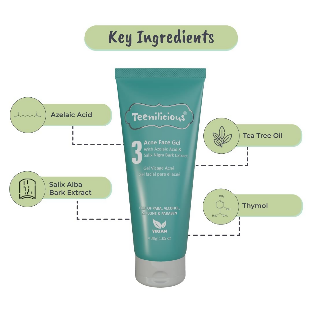Teenilicious Anti-Acne Gel With 3% Azelaic Acid, Tea Tree Oil 