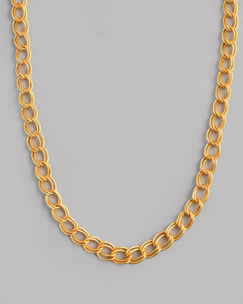 VOJ Gold-Polished Designer Circular Chain For Men 