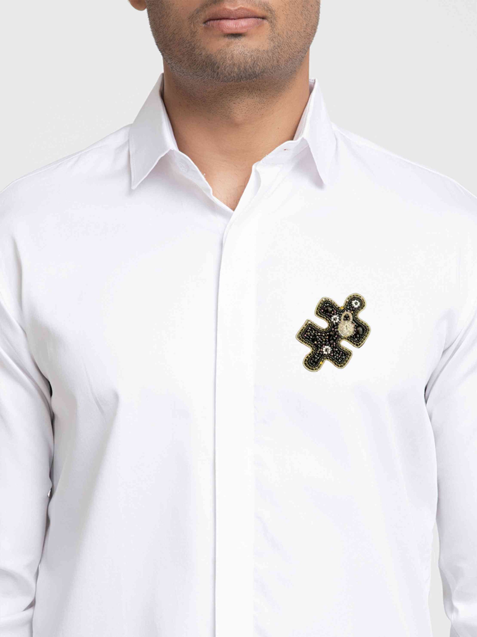 Chip Shaped Embroidery Shirt by Hilo Design