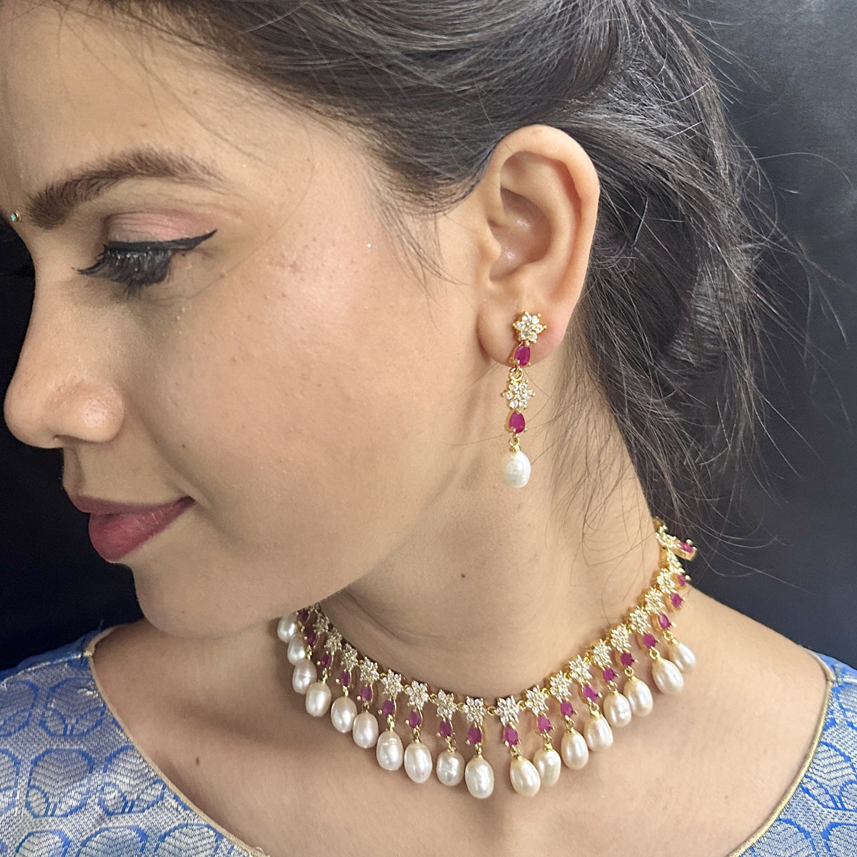 J Pearls Ekaaksh Pearl Necklace Set J Pearls