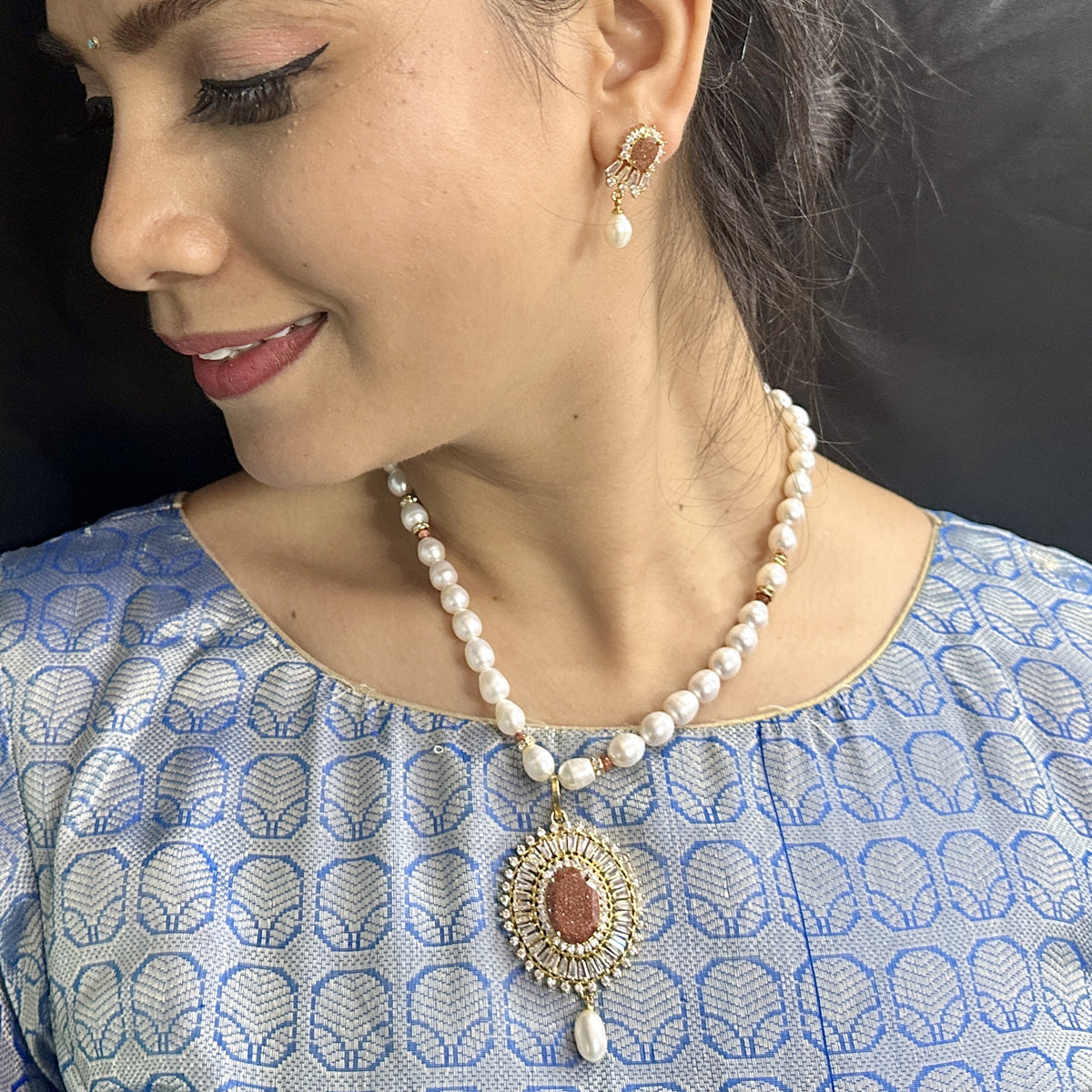 J Pearls Opal Pearl Necklace Set J Pearls