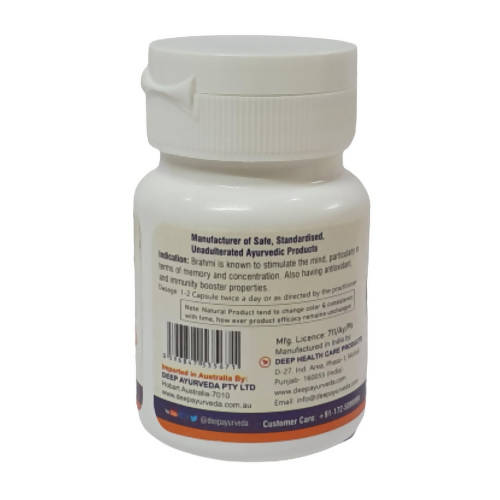Deep Ayurveda Brahmi 500mg Veg Capsule - Grab2buy