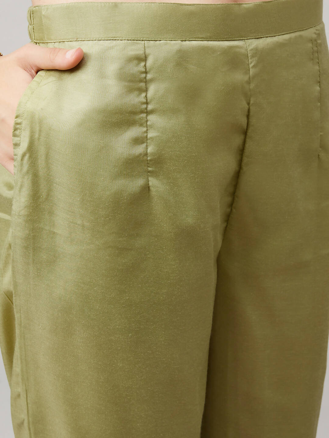 Green Organza Embroidered Kurta with Bottom & Dupatta - Salimar