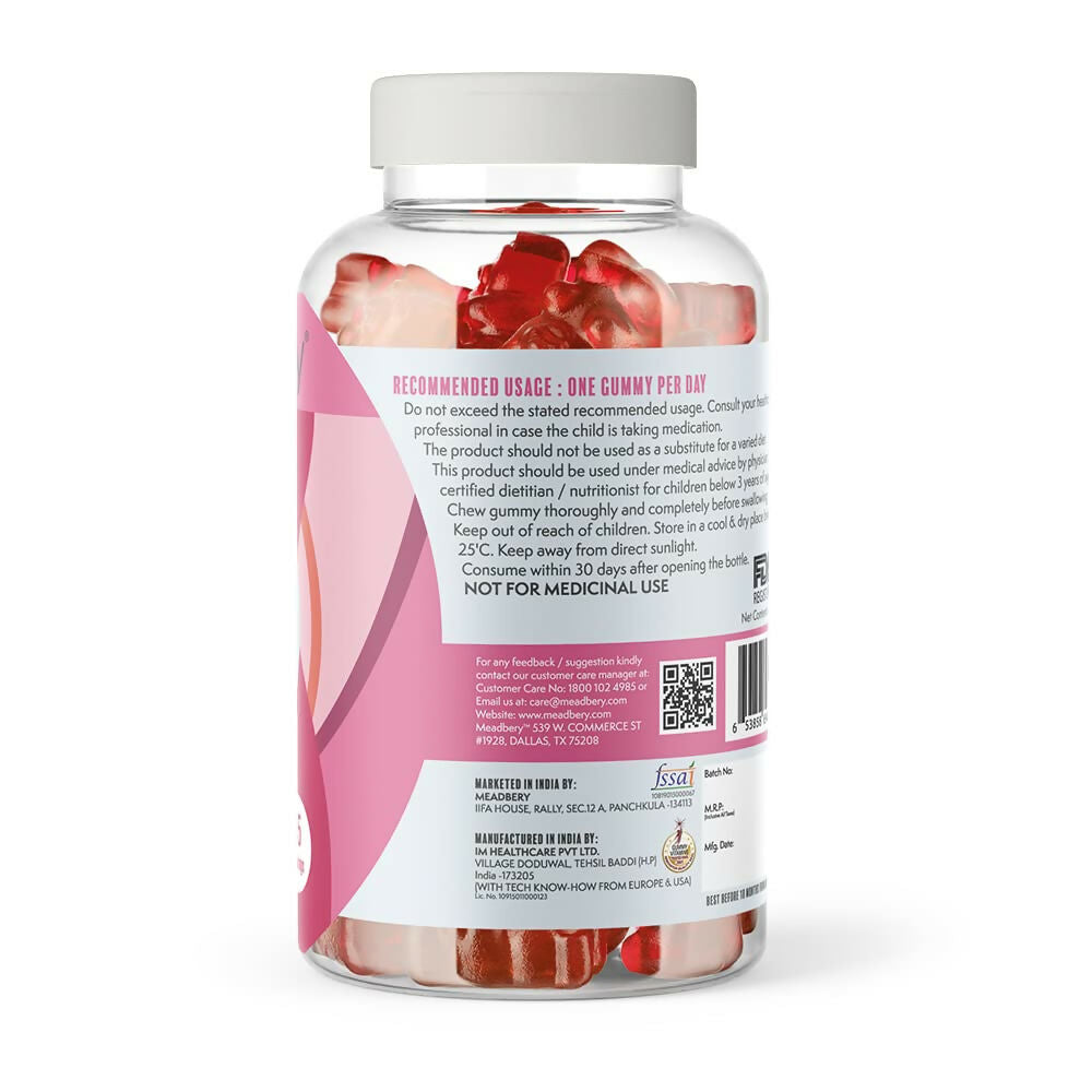 Meadbery Women's Multivitamin Gummies - Strawberry Flavour 