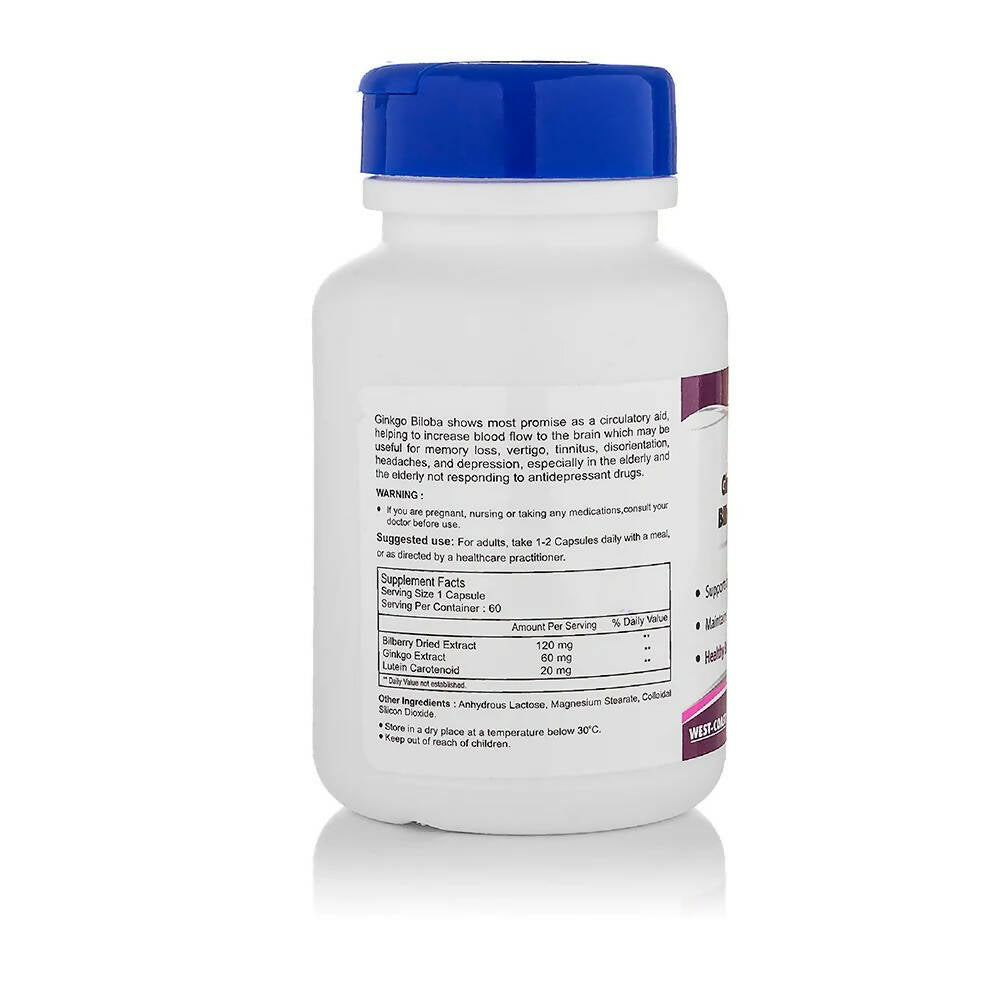 Healthvit Ginkgo Biloba Billberry And Lutein Capsules - Grab2buy
