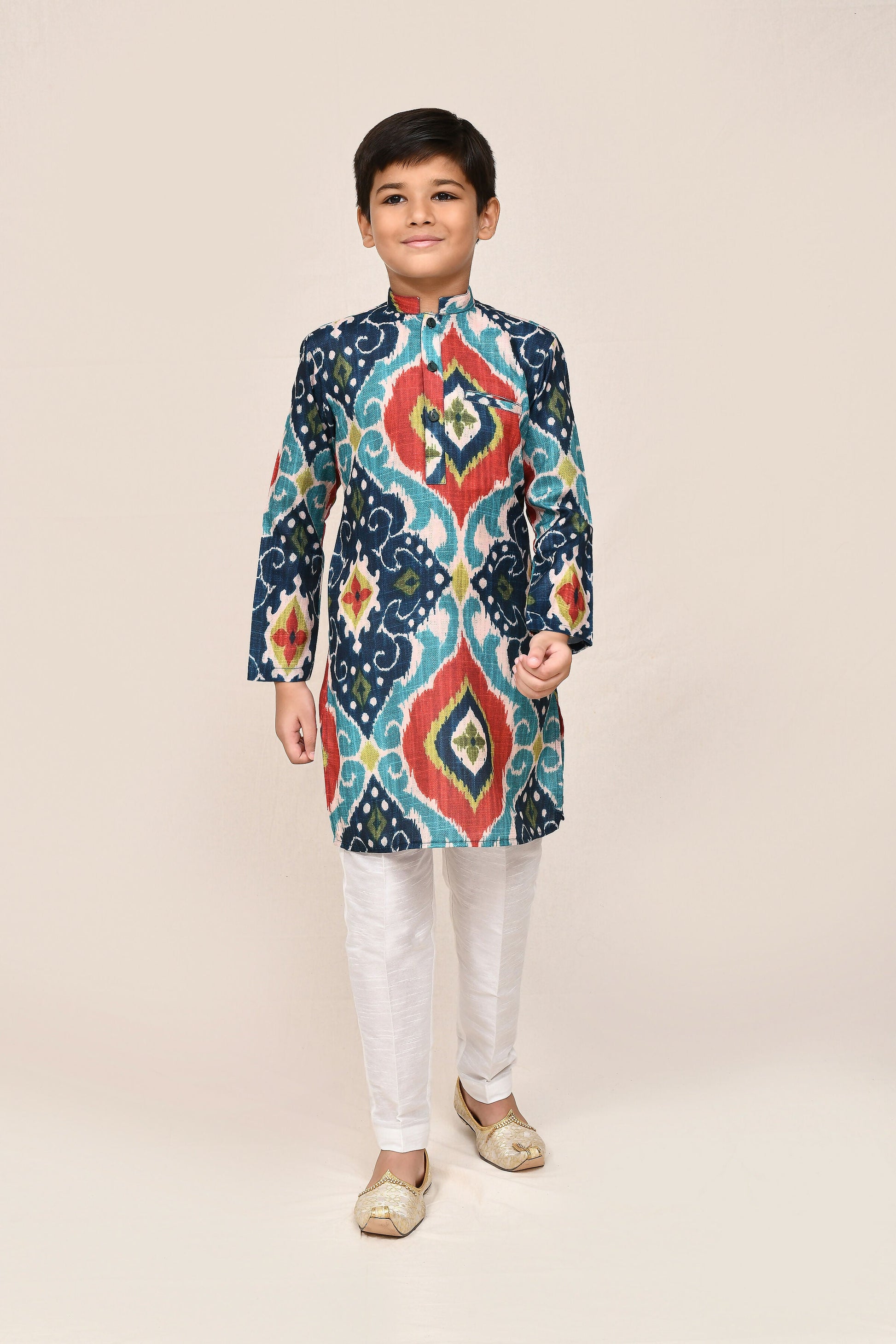 Joban Fashion Pure Cotton Multicolor Kurta With Straight Fit Pant