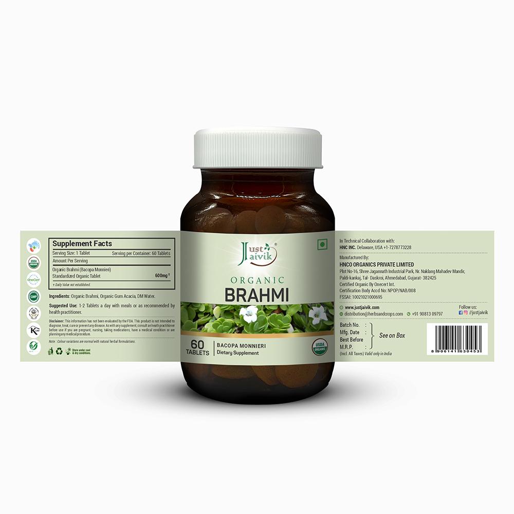 Just Jaivik Organic Brahmi Tablets 