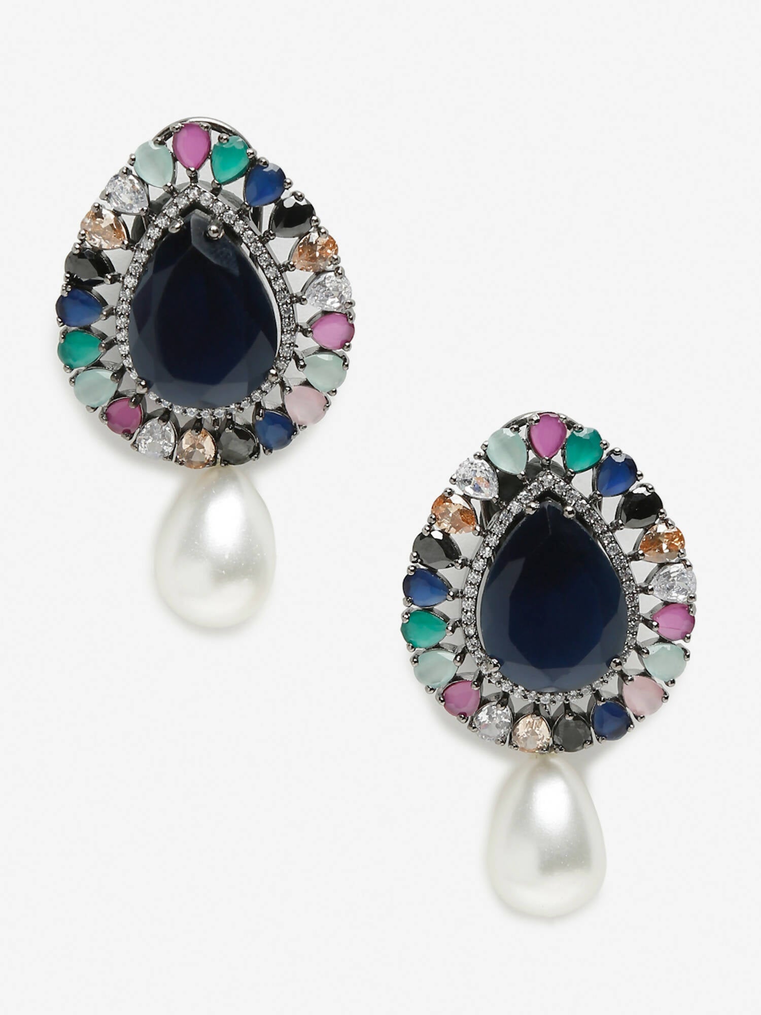 Multicoloured Contemporary Studs Earrings - Ruby Raang - Grab2buy