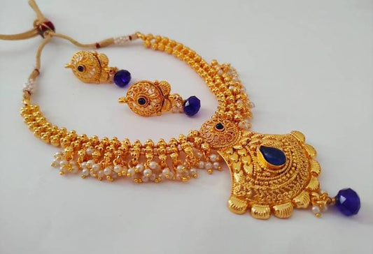 Kemp Designer Loreals Blue Necklace Set