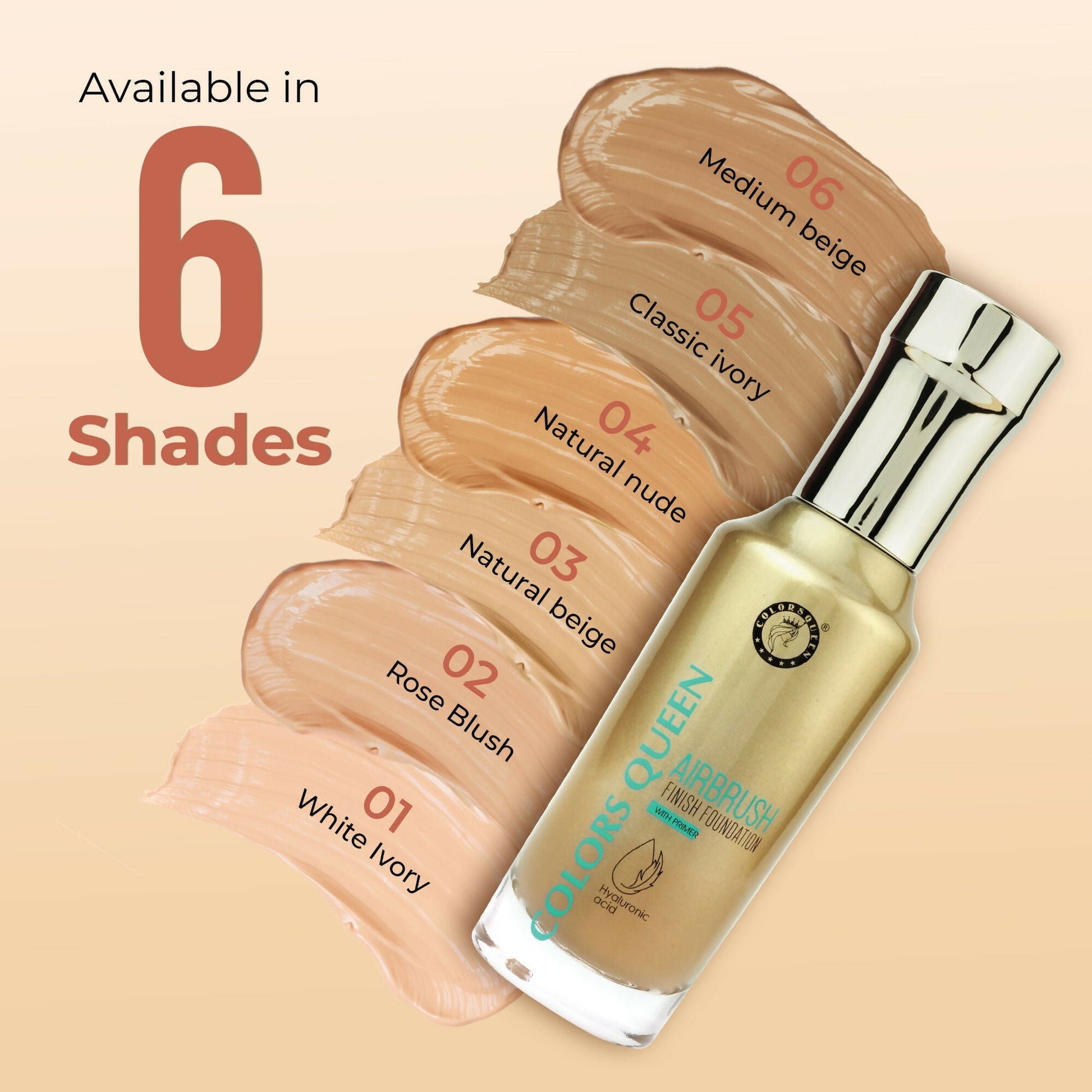 Colors Queen Airbrush Foundation With Primer - White Ivory  Grab2Buy Colors Queen Grab2Buy