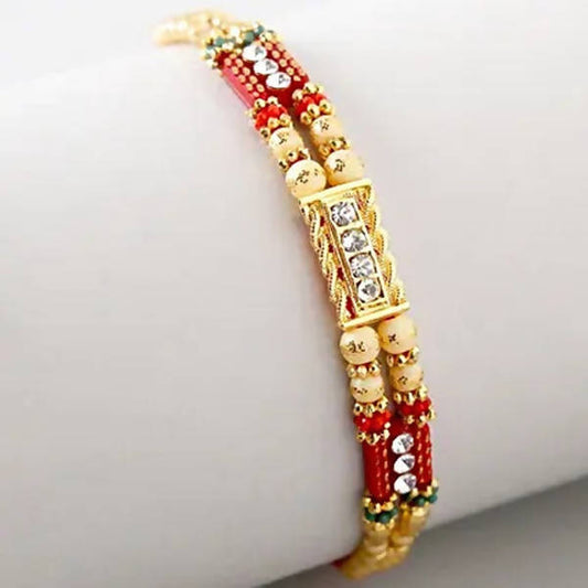 Dainty Kundan Rakhi And Almonds Jar