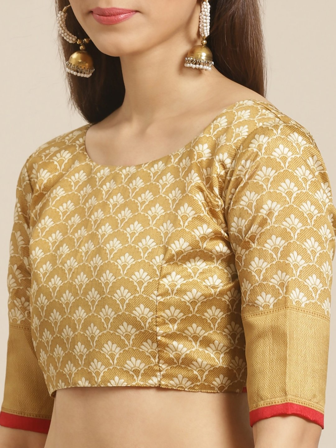 Saree Mall Beige & Cream-Coloured Printed Saree