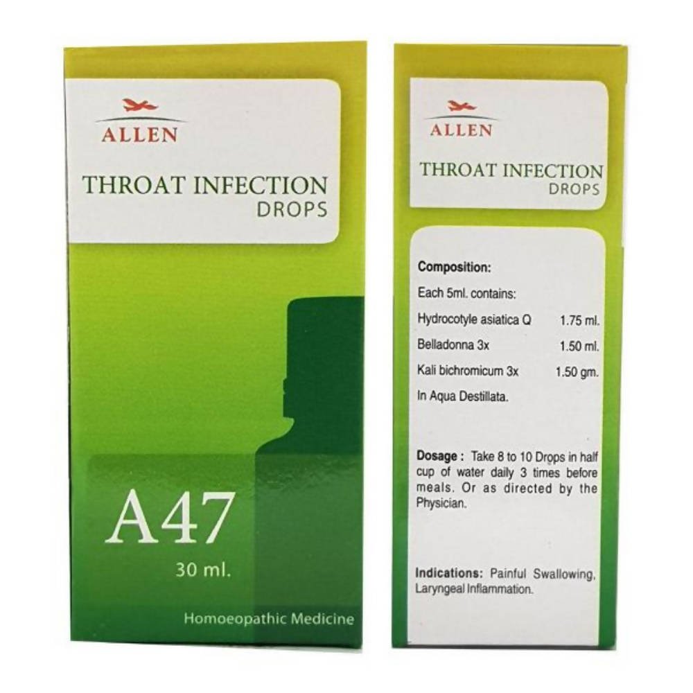 Allen Homeopathy A47 Throat Infection Drops 