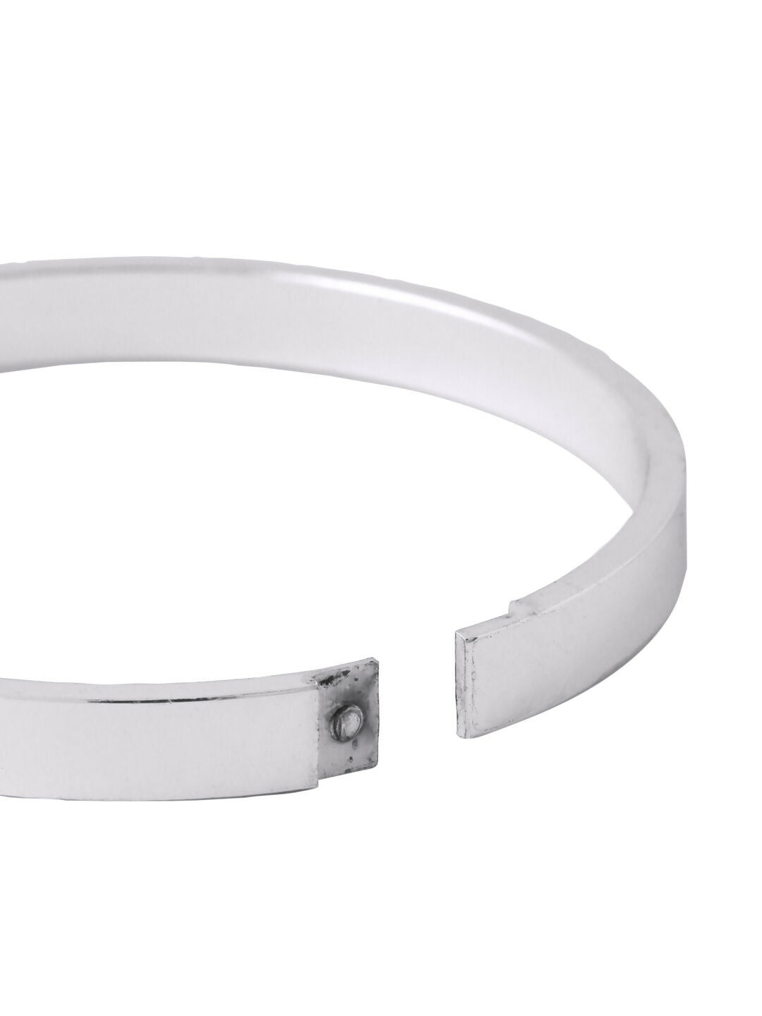 NVR Men's Set of 2 Gold & Silver Metal Brass-Plated Interlock Kada Bracelet - Swadesiicart