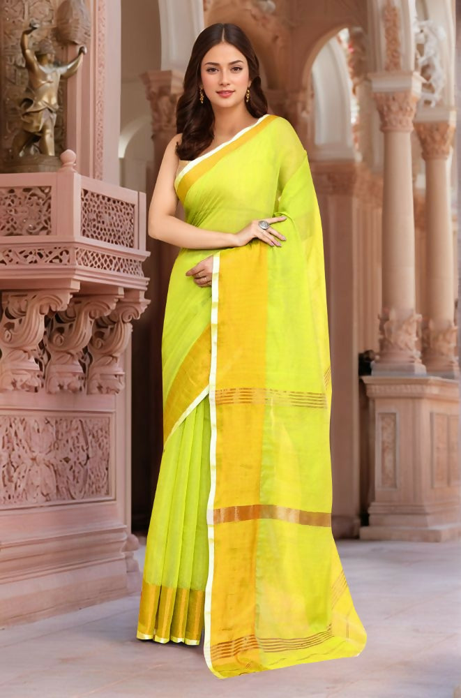 Joban Fashion Women Light Green Trendy Cotton Saree