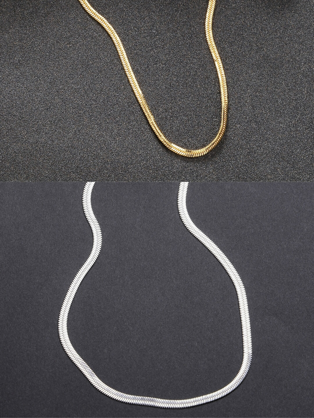 NVR Women's Set of 2 Silver & Gold Rhodium-Plated Minimal Chain 