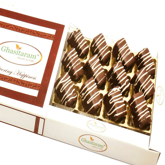 Ghasitaram Chocolate Rectangle Cashew Bites In White Box 
