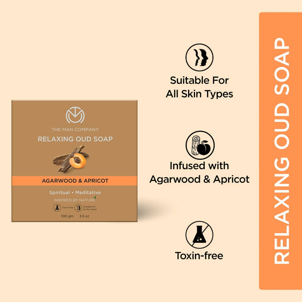The Man Company Relaxing Oud Soap - Agarwood & Apricot 