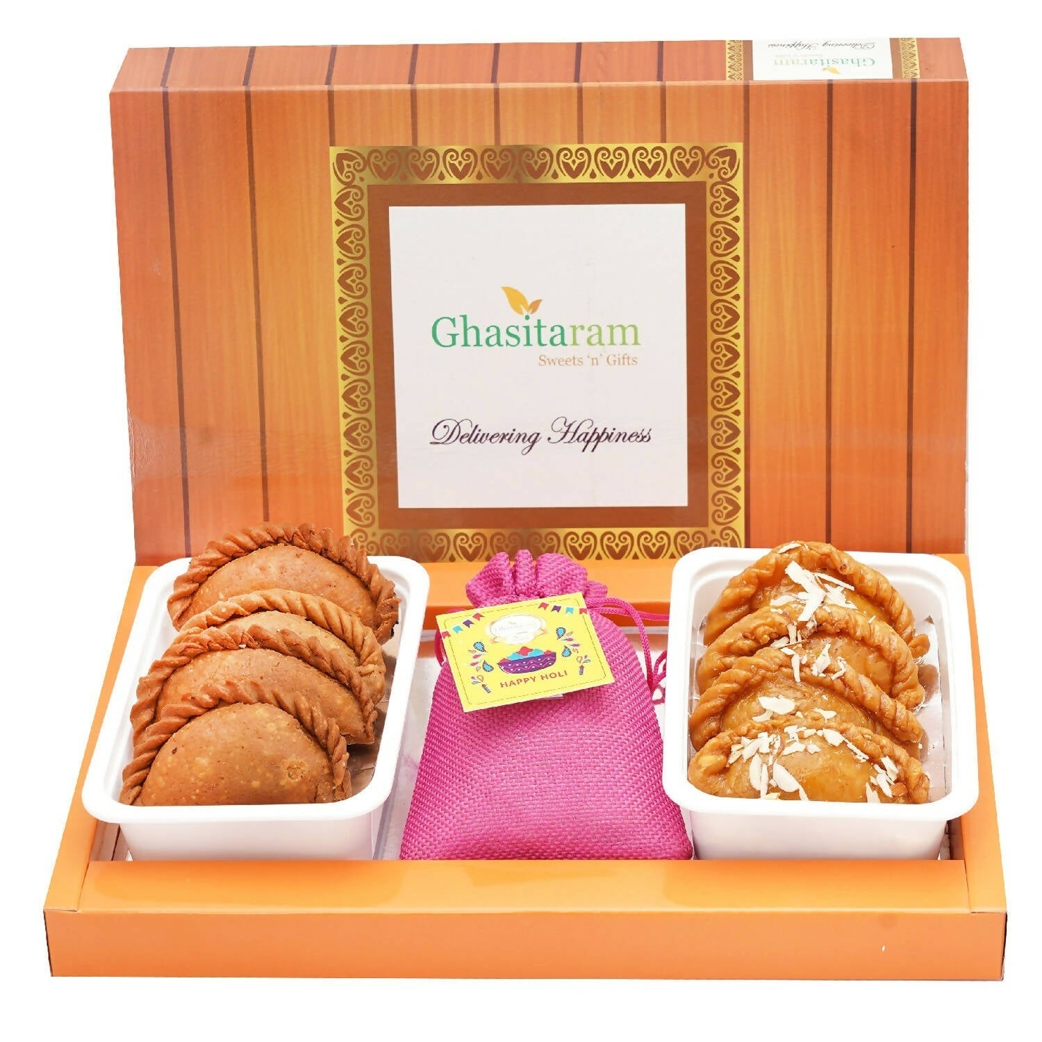Ghasitaram Assorted Box of Gujiyas, Dry Sweet Gujiyas and Thandai 