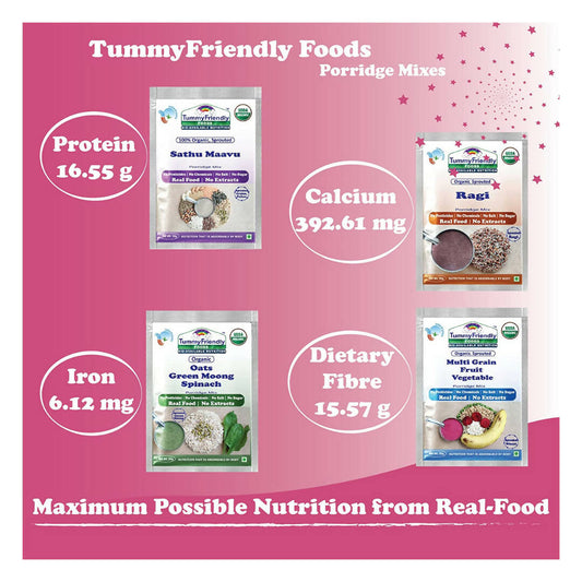 TummyFriendly Foods Organic Sprouted Porridge Mixes Combo - Grab2buy