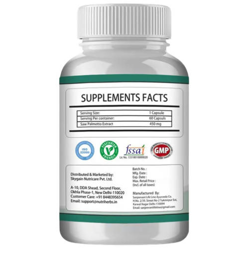 Nutriherbs Saw Palmetto 450mg Capsules - 60 Caps