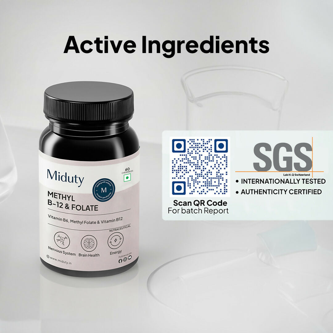 Miduty Vitamin B12 - Methyl Folate Chewables 