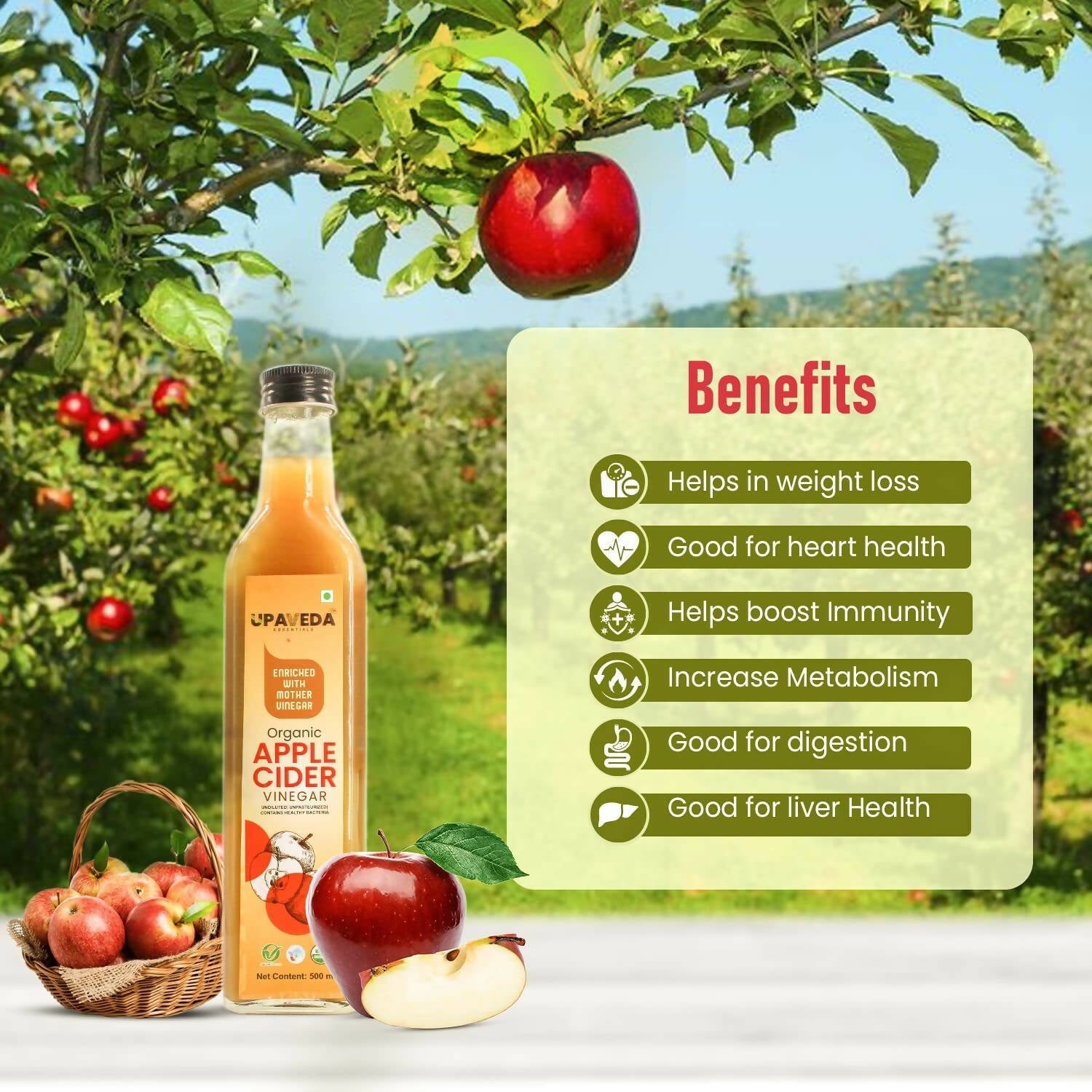 Upaveda Organic Apple Cider Vinegar 