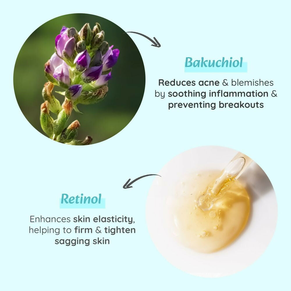 Wild Oak 1% Retinol Bakuchiol Face Serum Anti-Aging Brightening & Skin Texture Improvement  Grab2Buy Wild Oak Grab2Buy