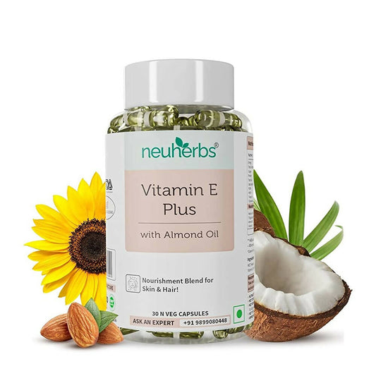 Neuherbs Vitamin E Plus Veg Capsules With Almond Oil - Grab2buy