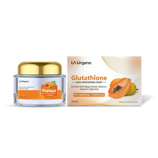 LA Organo Glutathione Papaya Soap and Papaya Cream Combo - Grab2buy