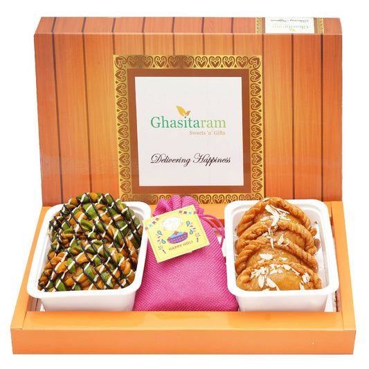 Ghasitaram Assorted Box of Gujiyas, Designer Gujiyas and Thandai - Grab2buy