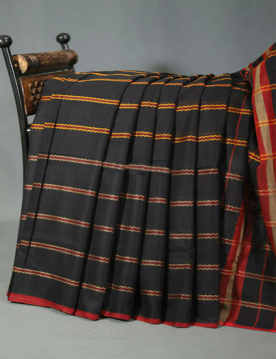 Combo of Black and Red Pure Narayanpet Cotton Saree By Gayathri Reddy Designer Studio - Grab2buy