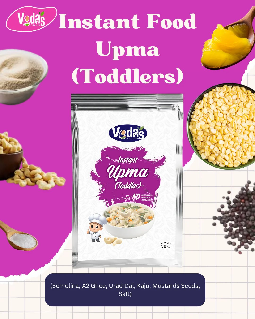 Vedas Kitchen Upma Instant (Toddlers)  Grab2Buy Vedas Kitchen Grab2Buy