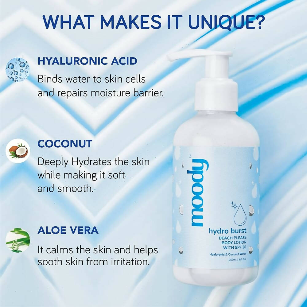 Moody 7D Hydro Burst Bleach Please Body Lotion with SPF 30 