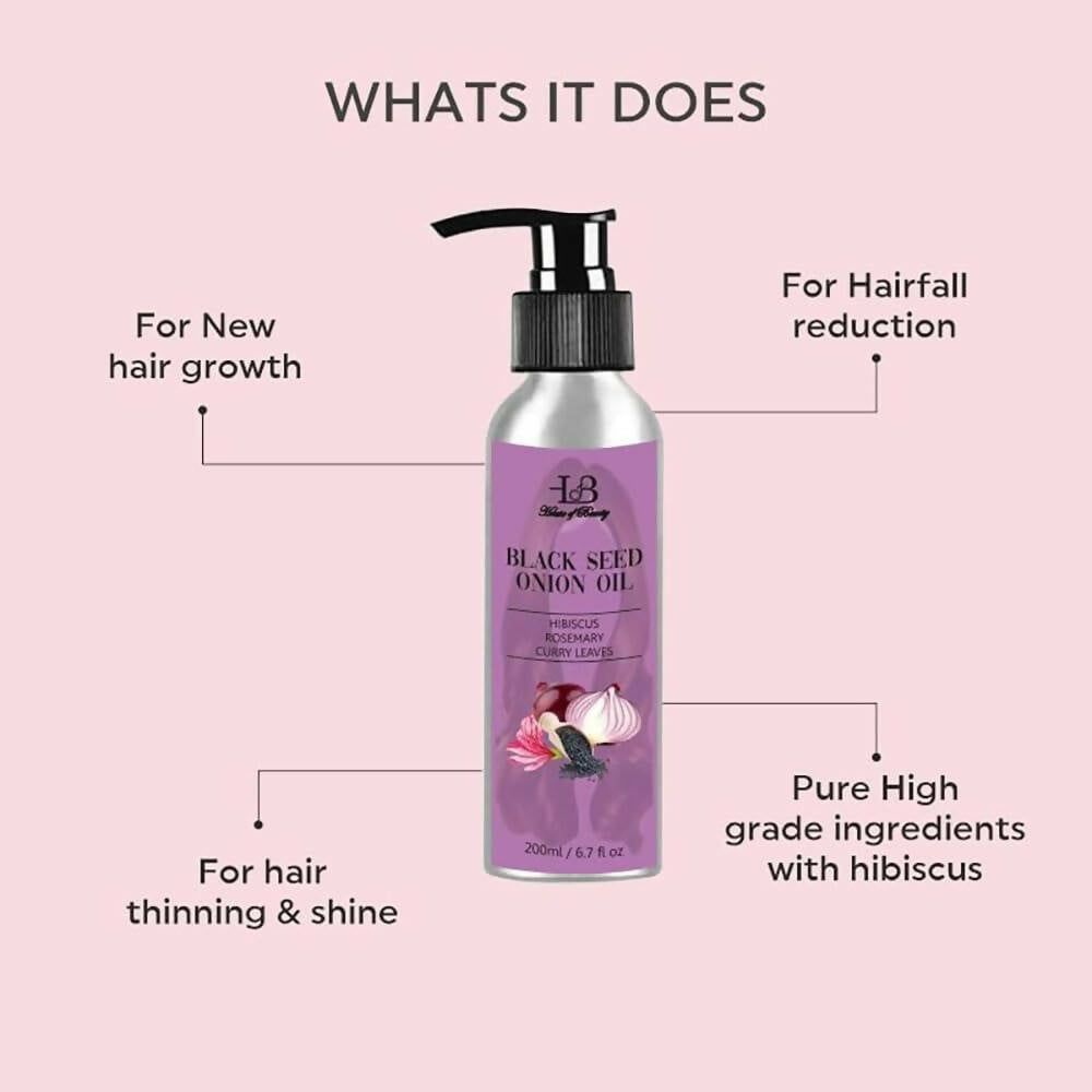 House Of Beauty Black Seed Onion Oil with Hibiscus Hair Oil 