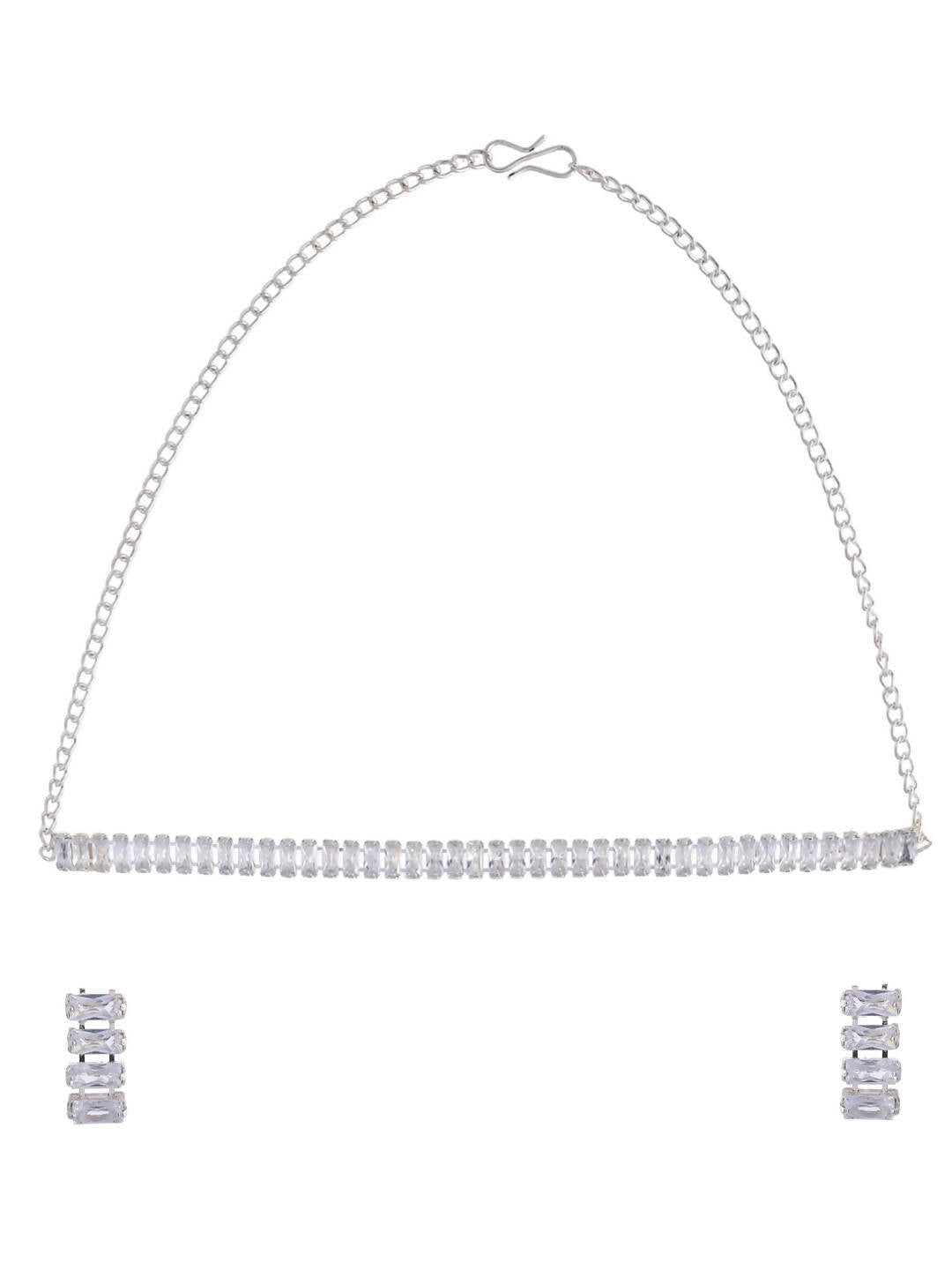 VOJ Women Silver Color stainless steel Jewellery Set  Grab2Buy VOJ Grab2Buy