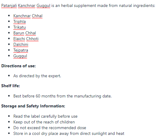 Patanjali Kanchnar Guggul 
