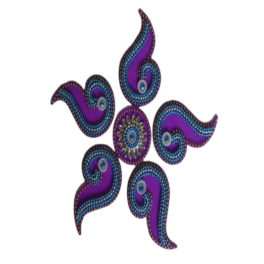 Kundan HandiKrafts Designer Purple Colour Kundan Rangoli - Grab2buy