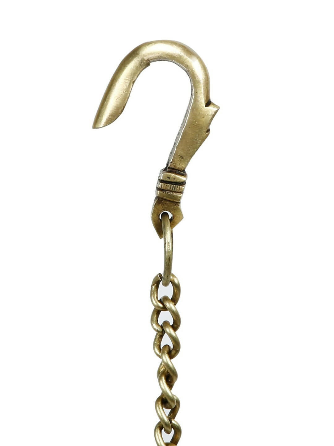 CraftVatika Gold-Toned Brass Hanging Bell with Attached Chain & Hook 