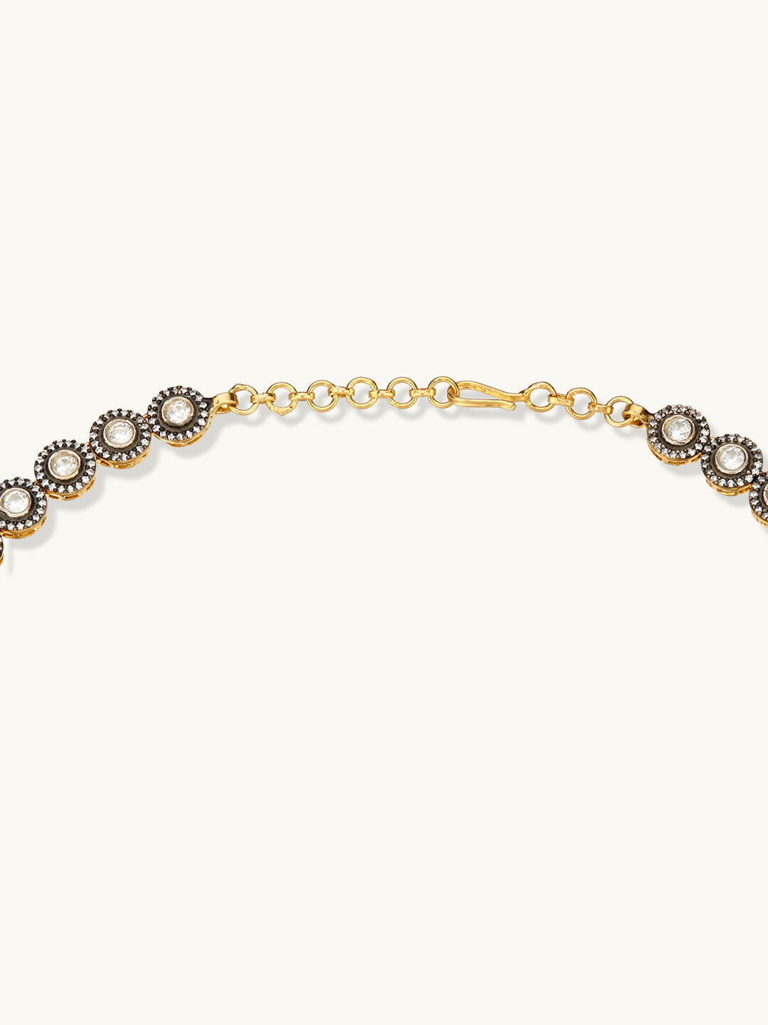 Nuyug 22K Gold-Plated Crystal Stone Studded Necklace Set