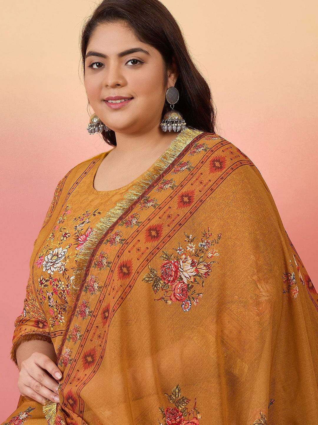 Sztori Women Floral Printed Regular Kurta with Trousers & With Dupatta