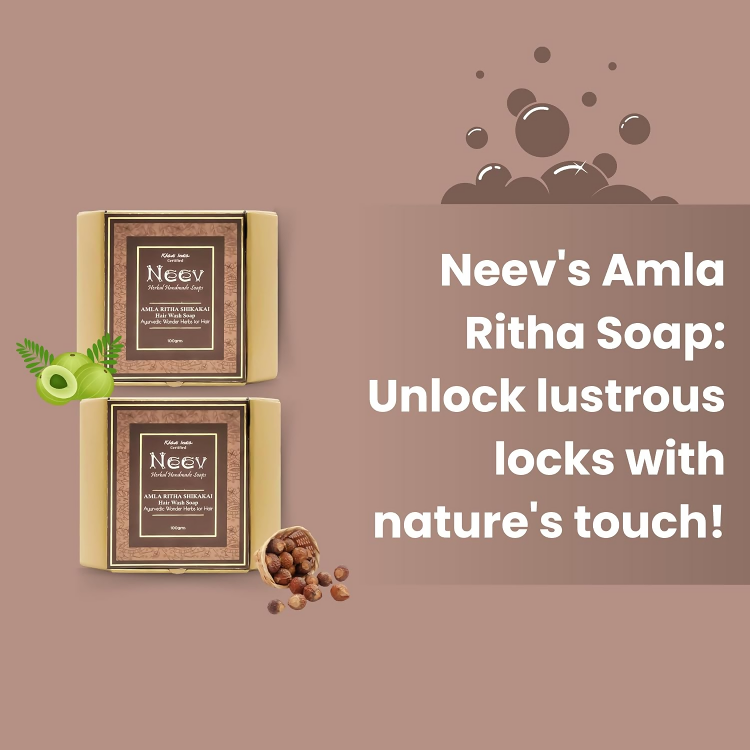 Neev Herbal Handmade Soap Amla Ritha Shikakai Hair Wash Ayurvedic