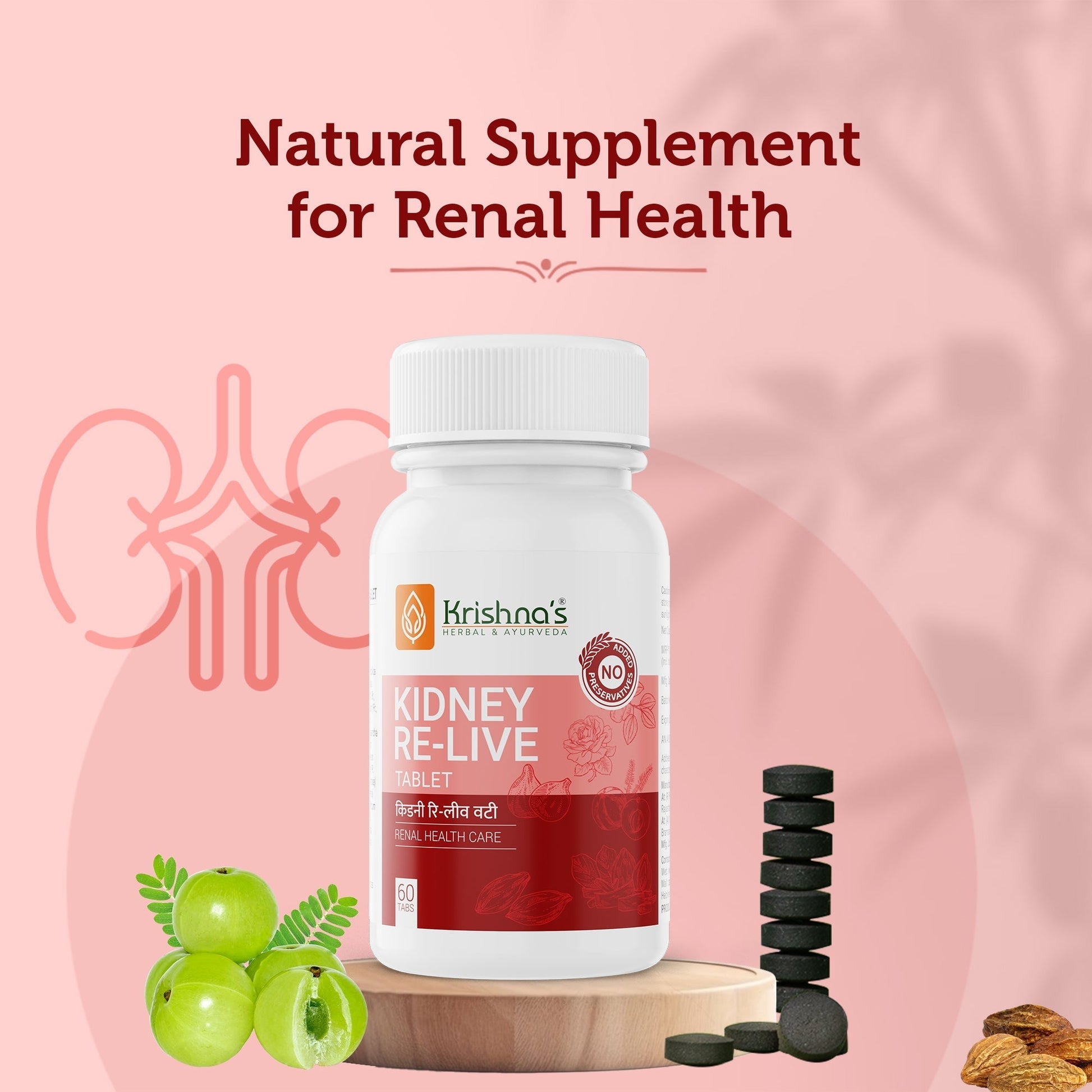 Krishna'S Herbal & Ayurveda Kidney Re-Live Tablets 