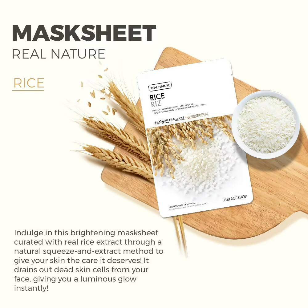 The Face Shop Real Nature Rice Face Mask - Korean Skincare 