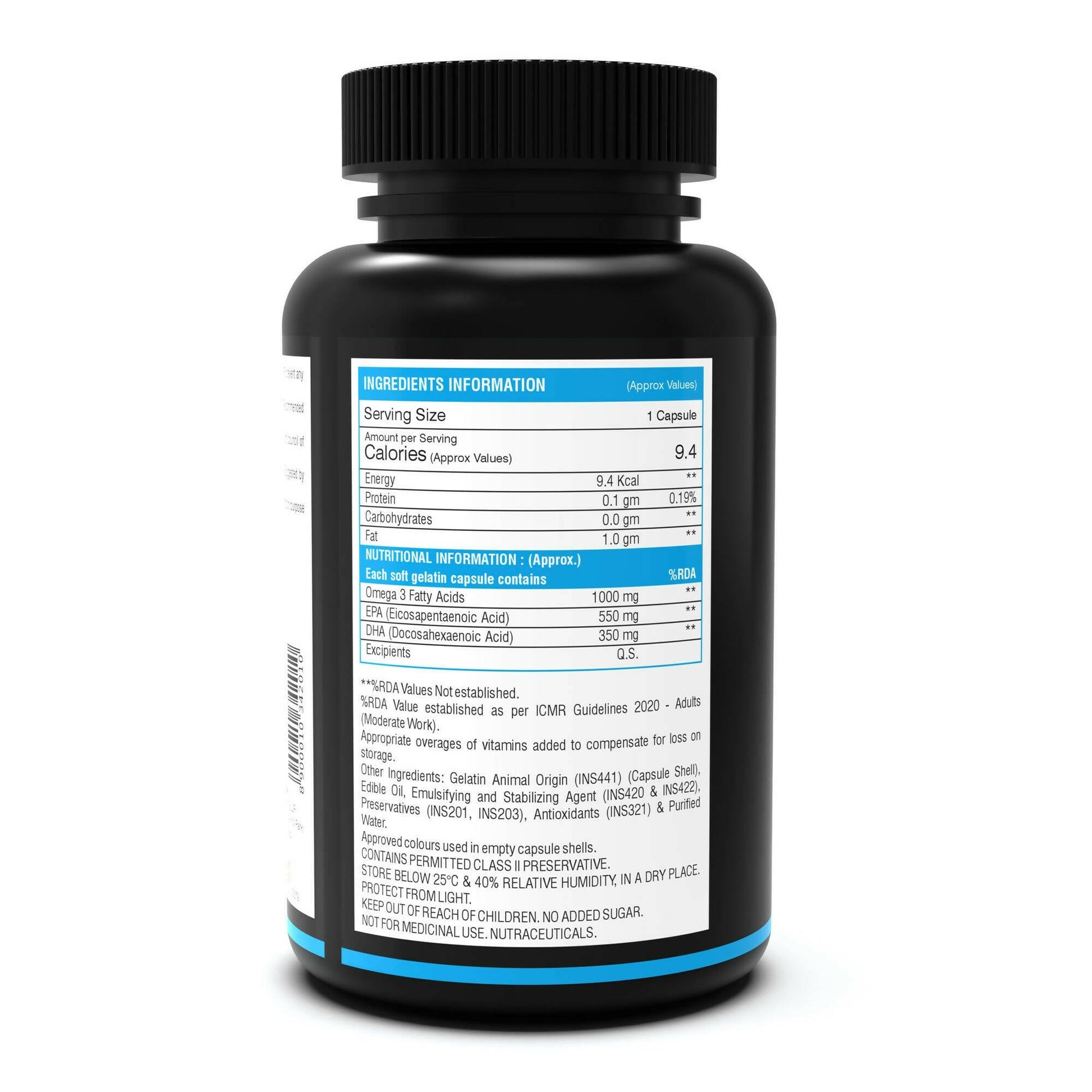 NutritJet Omega 3 Fish Oil 1000mg Capsules 
