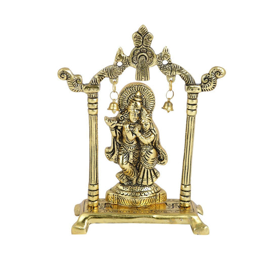 Collectible India Metal Gold Plated Radha Krishna Idol - Grab2buy