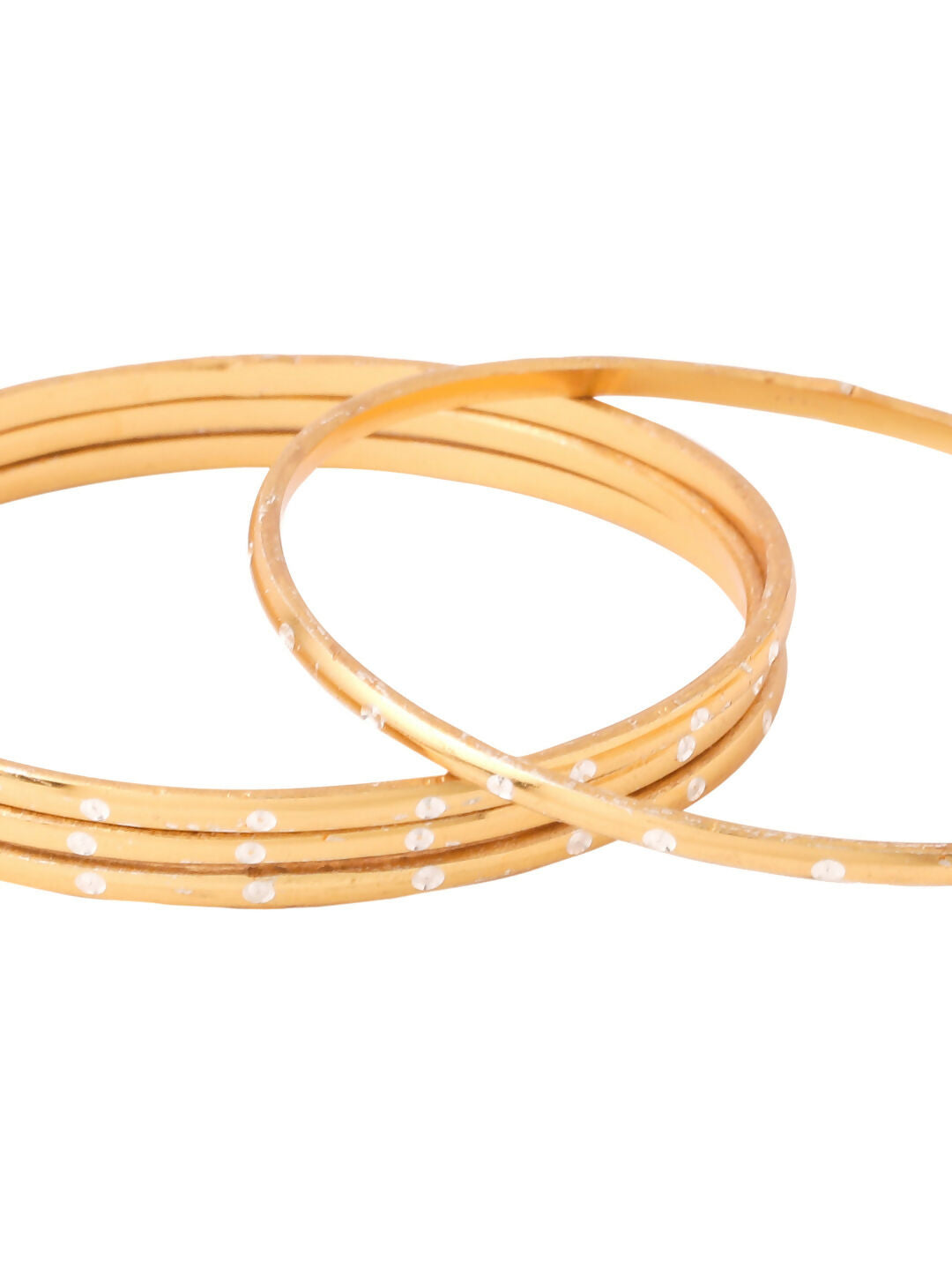 NVR Women's Set of 4 Gold-Polished Traditional Bangles
