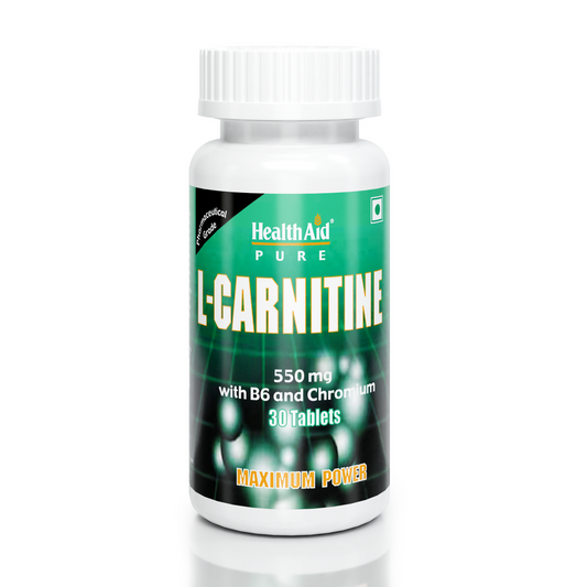 HealthAid L-Carnitine 550 mg with Vitamin B6 Chromium Tablets 